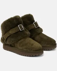 Burberry Stivaletti in suede con shearling Grigio