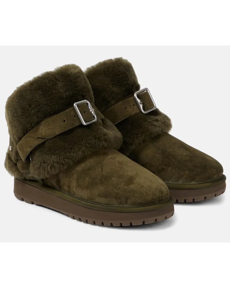 Burberry Stivaletti in suede con shearling Grigio