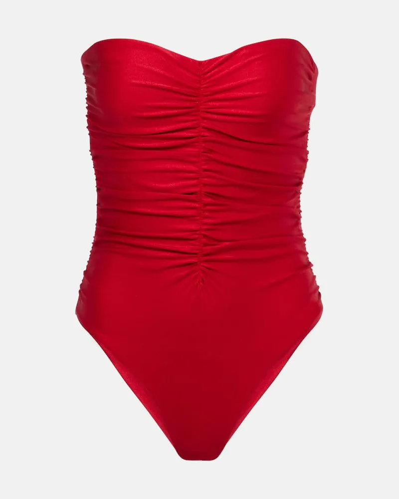 JADE SWIM Costume intero Yara con ruches Rosso