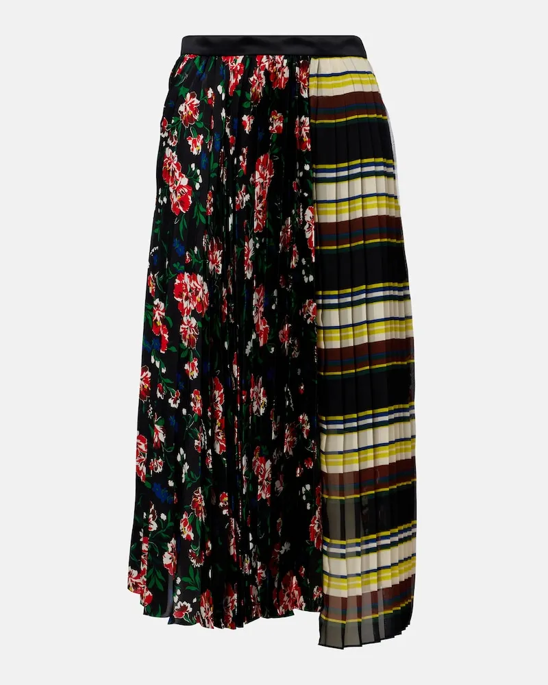 Sacai Gonna midi plissÃ© con stampa Multicolore