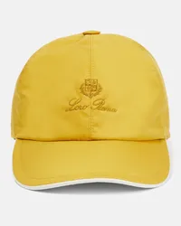 Loro Piana Cappello da baseball con ricamo Giallo