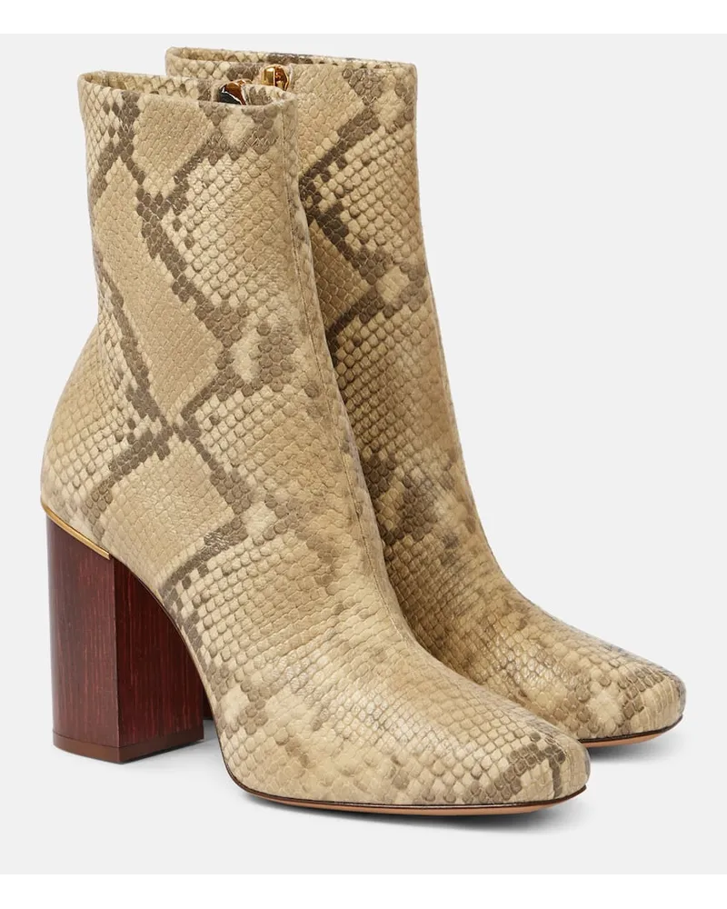 Chloé ChloÃ© Stivaletti Ambre in pelle stampata Beige
