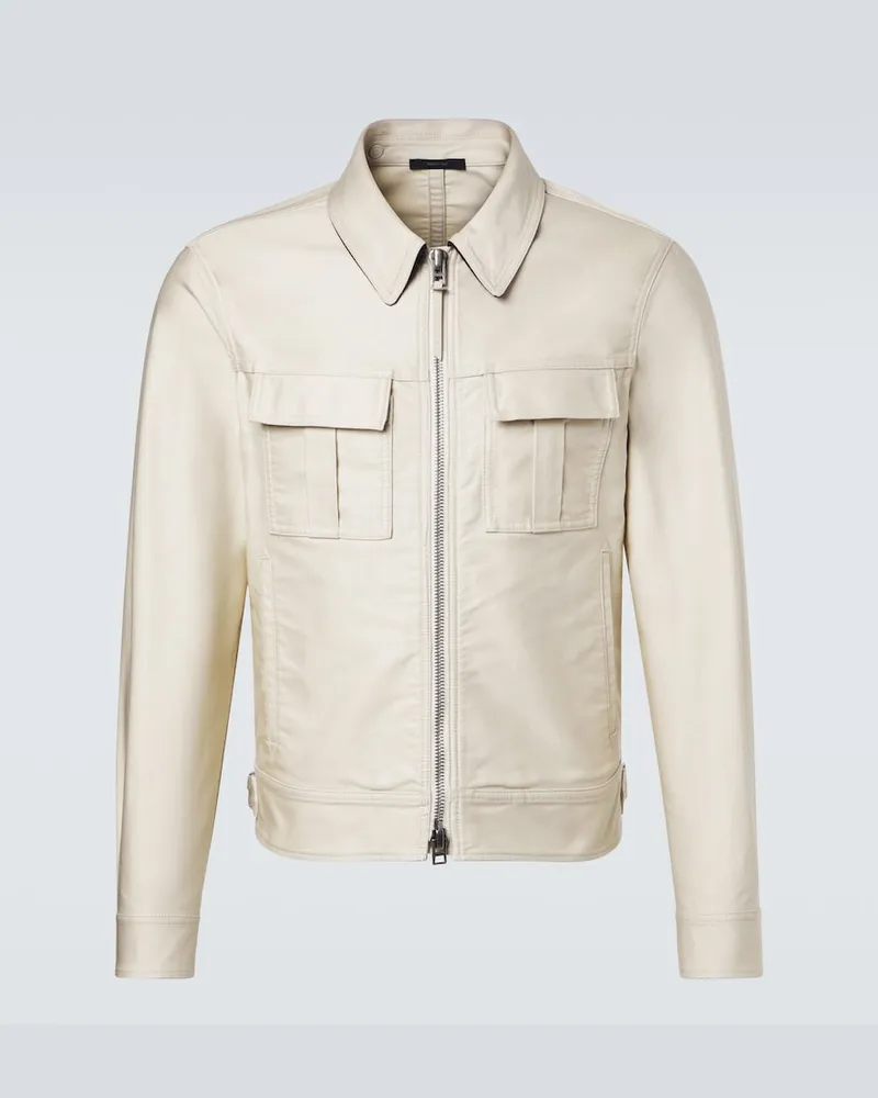 Tom Ford Blusa in raso di cotone Beige