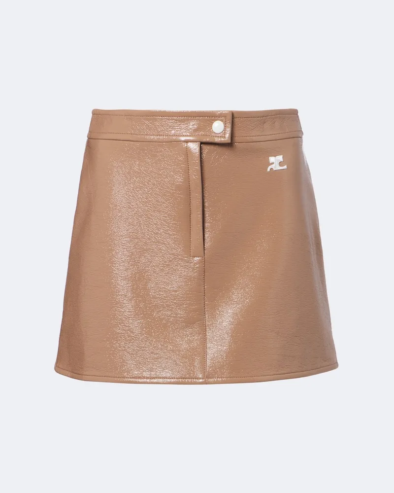 Courrèges Courrèges Minigonna Reedition con logo Marrone