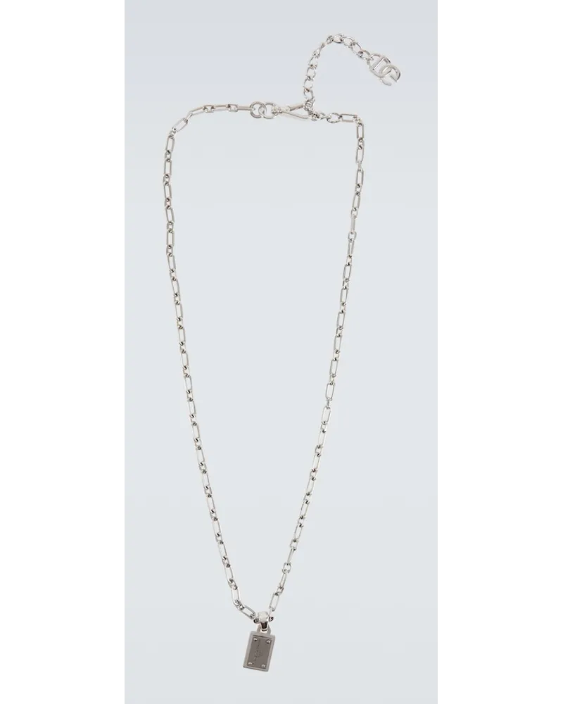 Dolce & Gabbana Collana con logo Argento