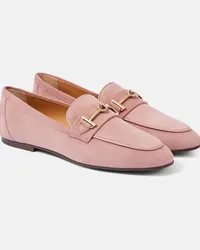 TOD'S Mocassini T Ring in suede Rosa