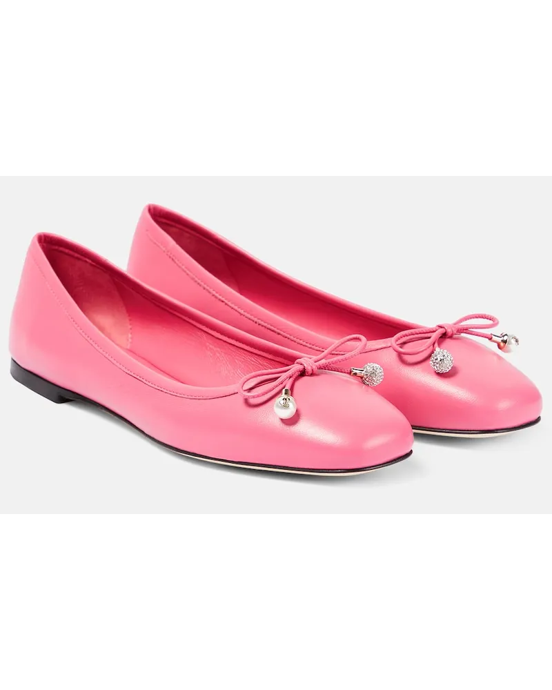 Jimmy Choo Ballerine Elme in pelle Rosa