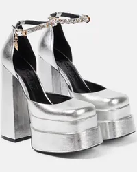 Versace Pumps Medusa Aevitas in pelle con plateau Argento