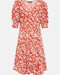 Ralph Lauren Abito midi in crêpe con stampa Rosso