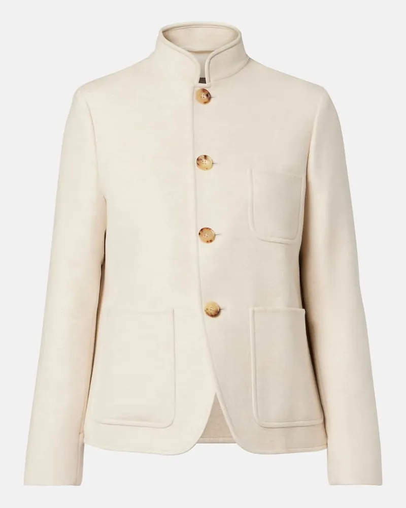 Loro Piana Giacca Spagna in cashmere Bianco