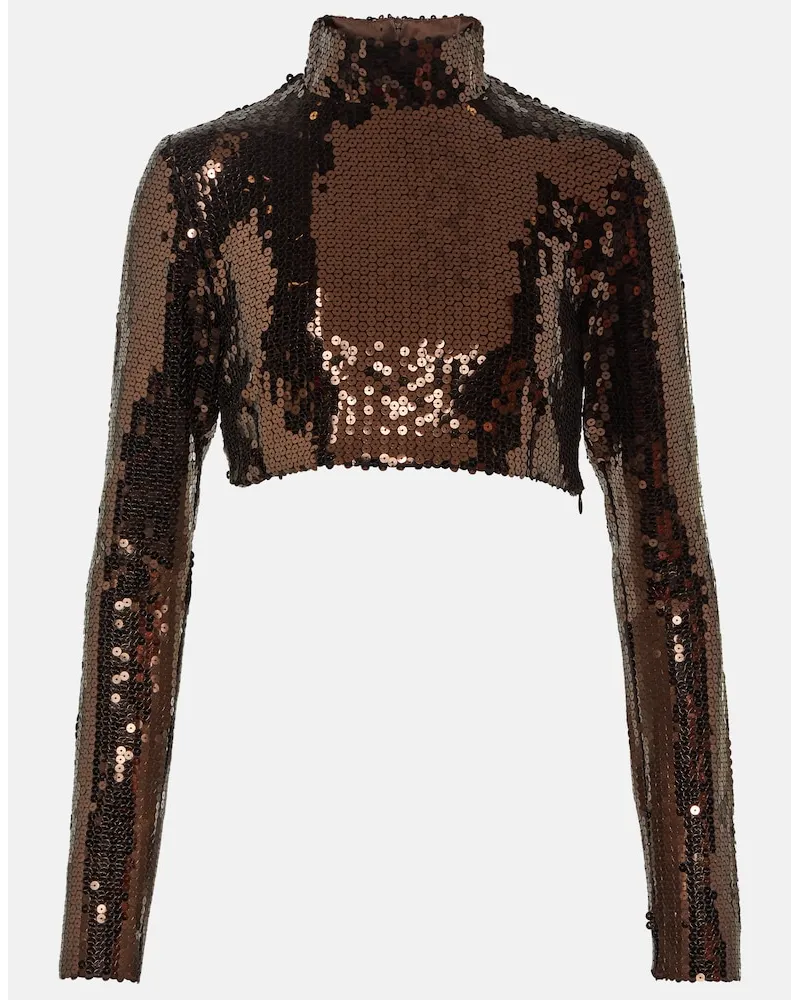 Taller Marmo Dolcevita cropped Cherilyn con pallettes Marrone