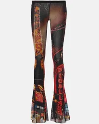 Jean Paul Gaultier Pantaloni flared Pigalle in mesh Multicolore