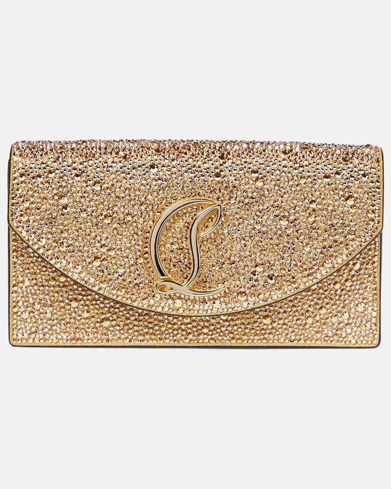 Christian Louboutin Cutch Loubi54 in pelle con cristalli Oro