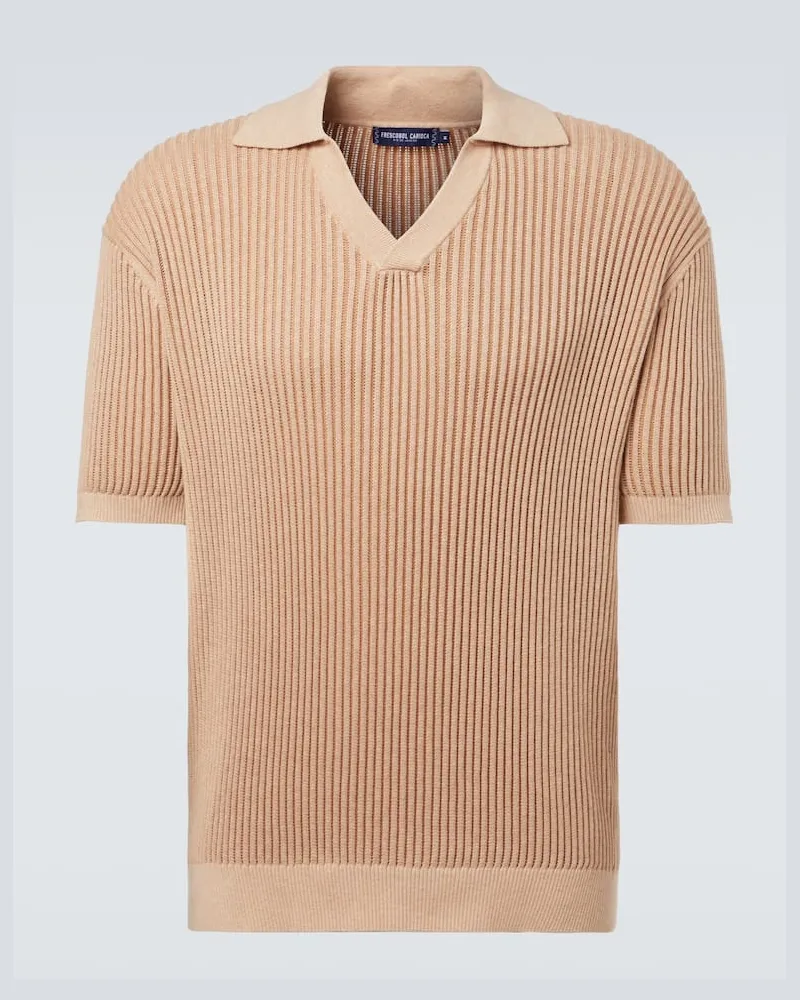 Frescobol Carioca Polo Rino in cotone e cashmere Beige