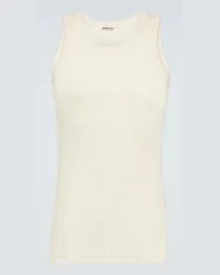 AURALEE Tank top in maglia a coste di cotone Bianco