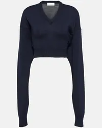 SPORTMAX Pullover cropped Pomez in lana Blu