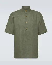 Loro Piana Camicia Hakusan in lino Verde