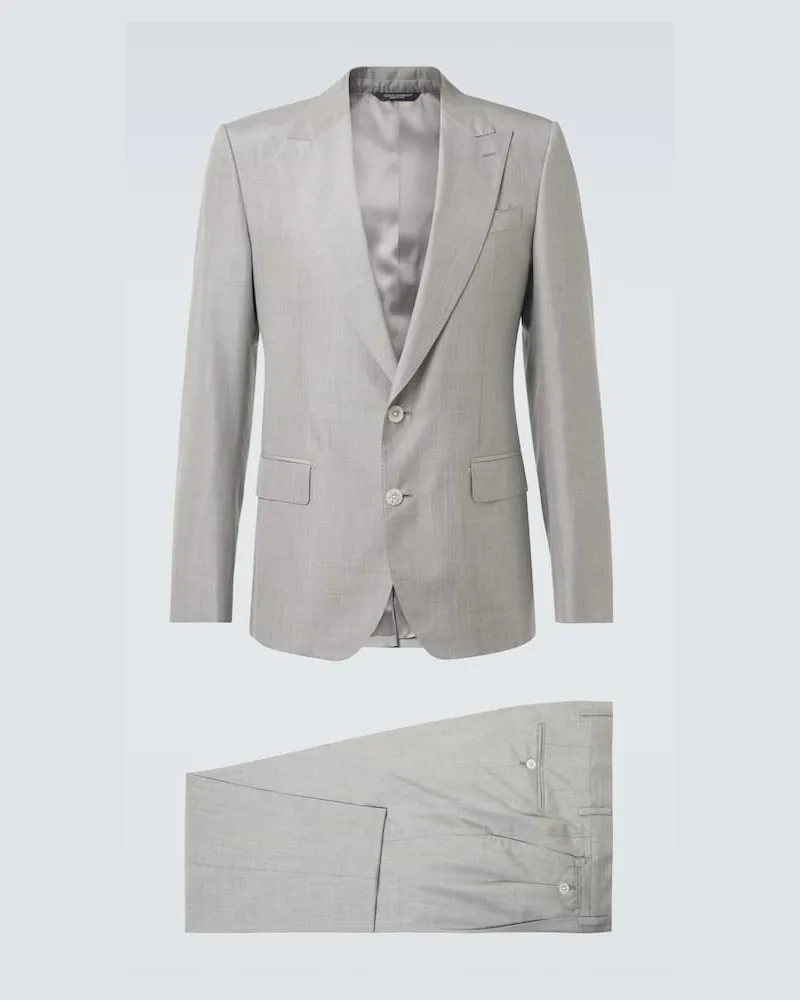 Dolce & Gabbana Abito monopetto in seta Grigio