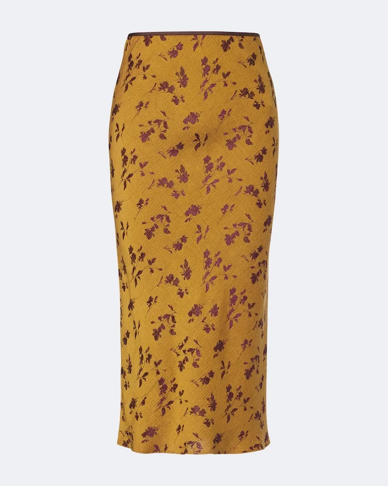 Dries van Noten Gonna midi con stampa floreale Giallo