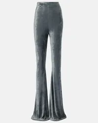 Rick Owens Pantaloni flared Dirt in velluto Blu