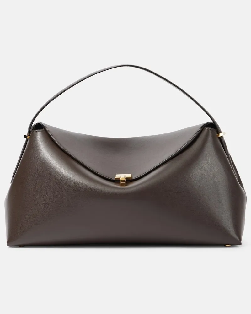 Totême Borsa T-Lock Medium in pelle Marrone