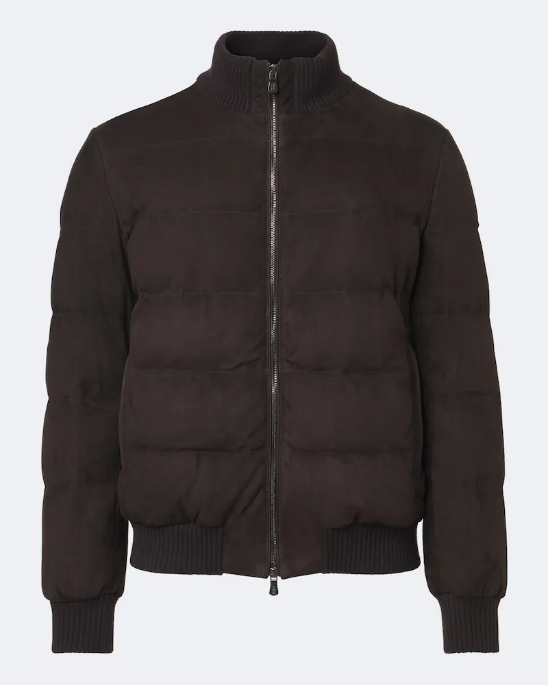 Fedeli Giacca bomber in suede Marrone