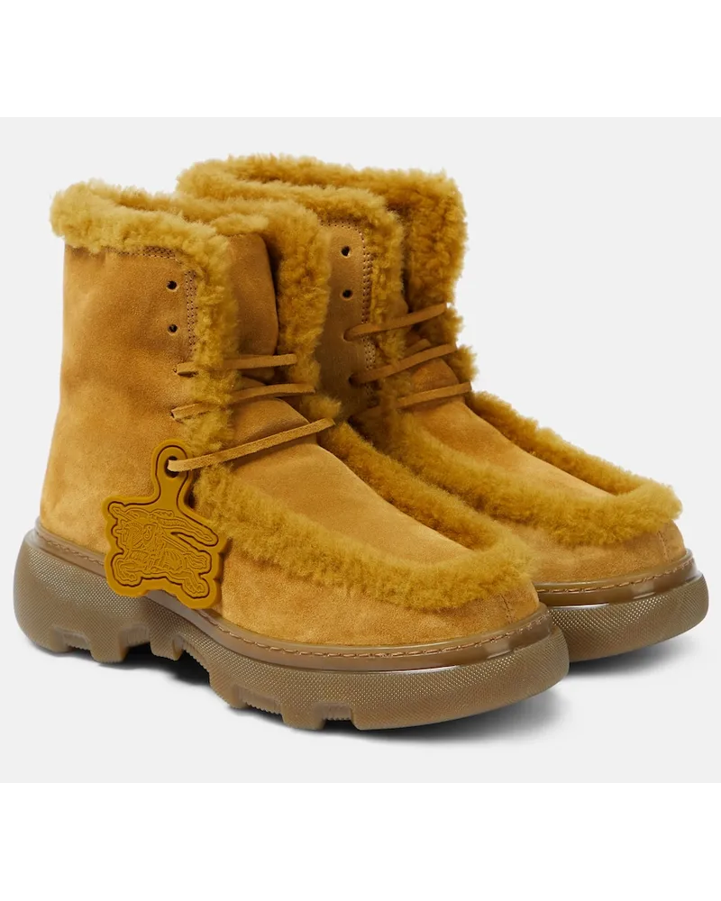 Burberry Stivali Chugga in suede e shearling Multicolore