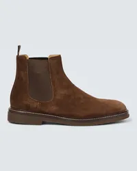 Brunello Cucinelli Stivaletti Chelsea in suede Marrone