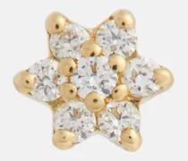 Orecchino singolo Flower in oro 18kt con diamanti