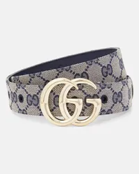 Gucci Cintura in pelle GG Marmont Blu