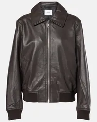 Yves Salomon Bomber in pelle Marrone