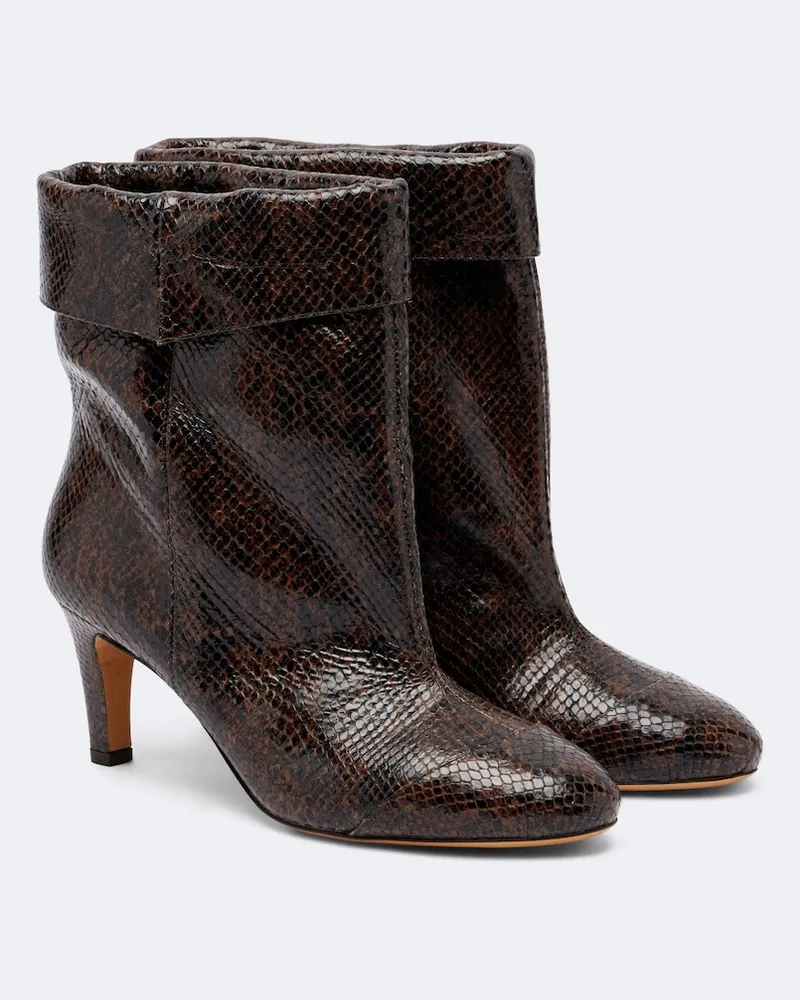 Isabel Marant Stivaletti Eldra in pelle effetto serpente Marrone