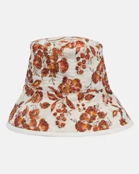 Loro Piana Cappello da pescatore reversibile in lino Multicolore