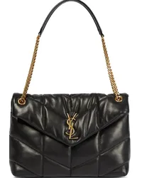 Saint Laurent Borsa Puffer Medium in pelle Nero