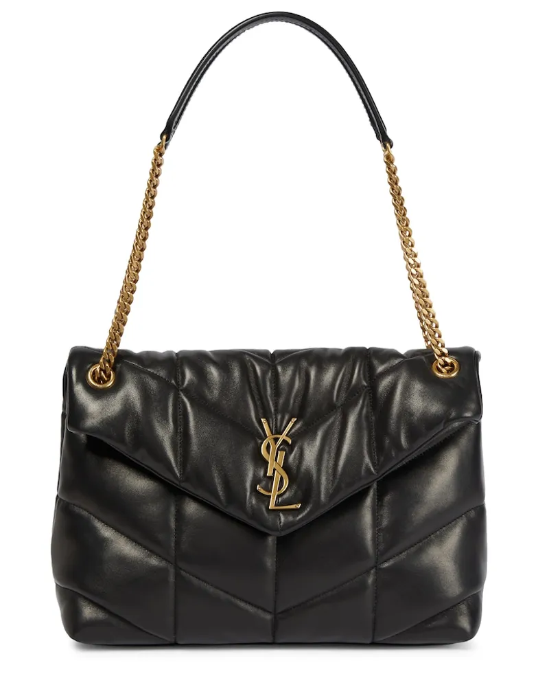 Saint Laurent Borsa Puffer Medium in pelle Nero