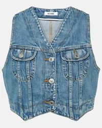 RE/DONE Gilet di jeans cropped Blu