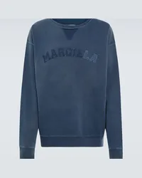 Maison Margiela Felpa in pile di cotone con logo Blu