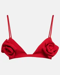 Valentino Garavani Bralette in Crêpe Couture con applicazione floreale Rosso