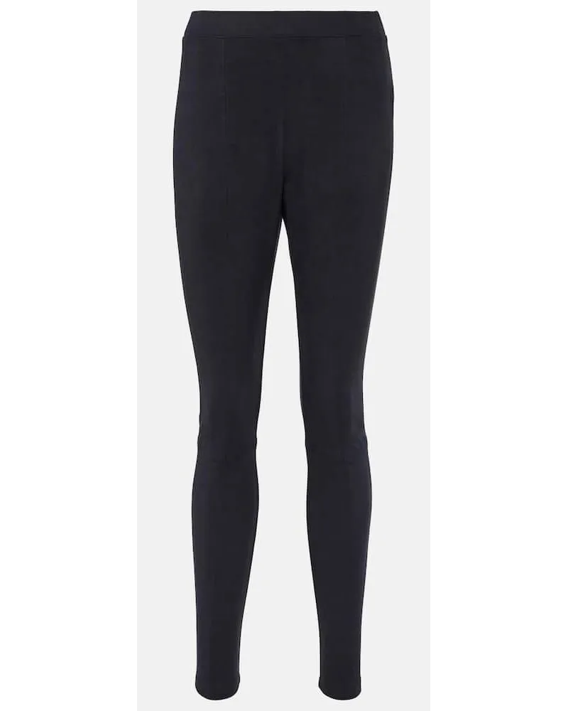 Max Mara Leisure - Pantaloni slim Ebe in suede sintetico Blu
