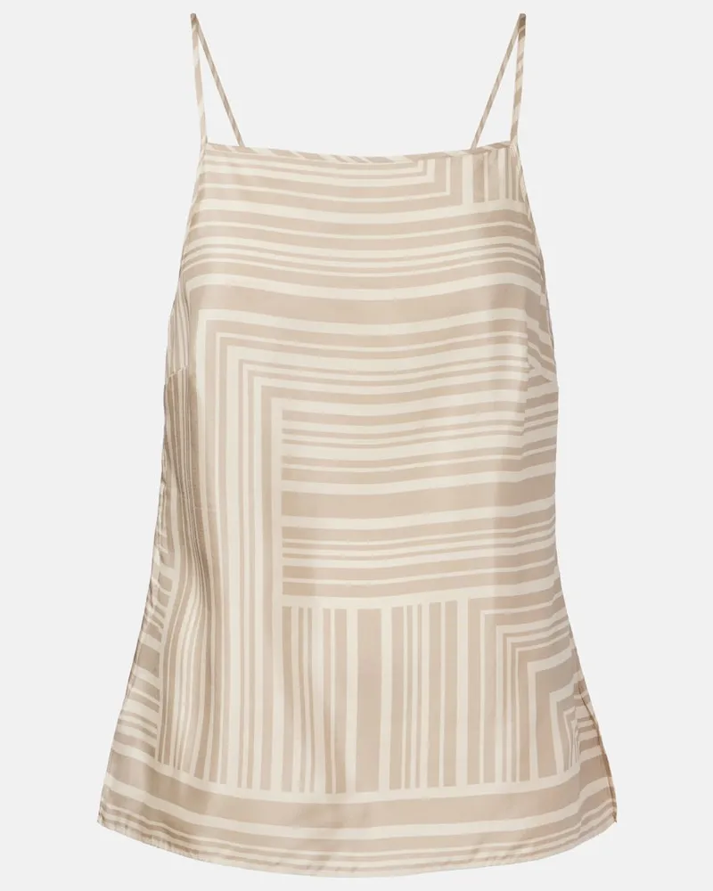 Joseph Top Stace in seta con stampa Bianco