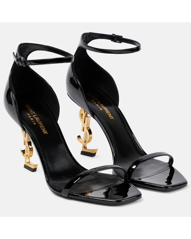 Saint Laurent Sandali Opyum 85 in vernice Nero