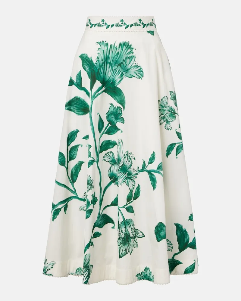 AGUA BENDITA Gonna lunga Bergamota in cotone Bianco