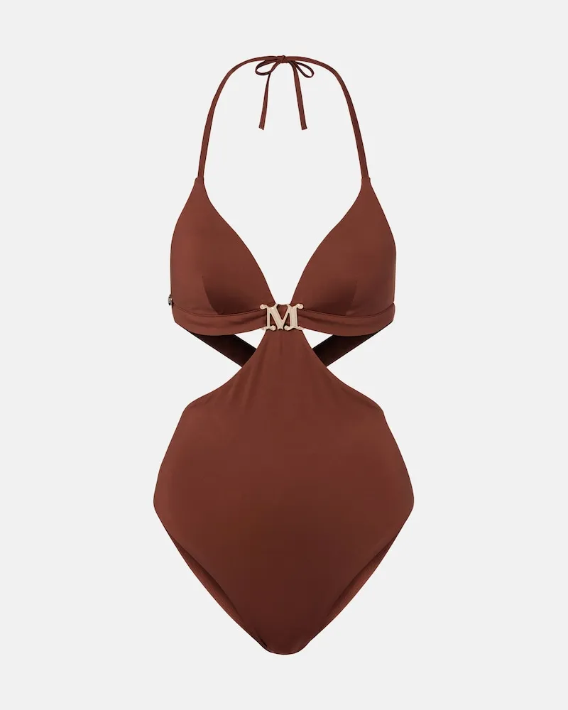 Max Mara Costume intero Cambra con cut-out Marrone