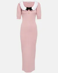 Alessandra Rich Abito midi in misto cotone Rosa