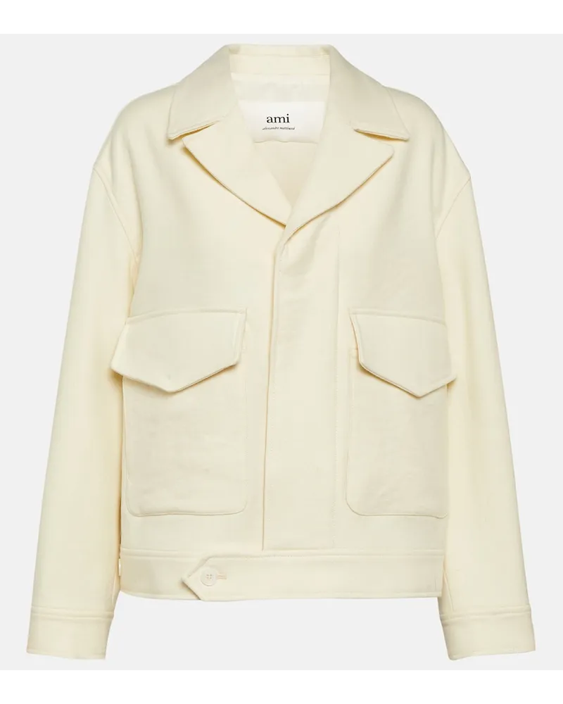 AMI Paris Giacca di lana oversize Bianco