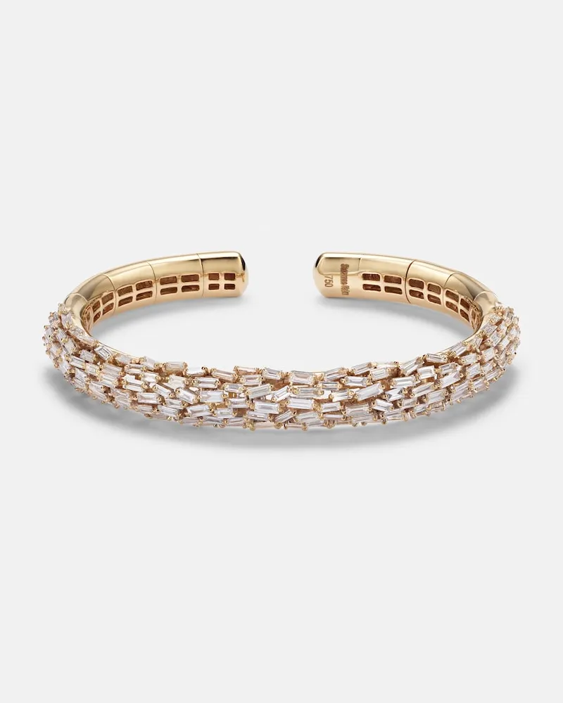 Suzanne Kalan Bracciale rigido in oro 18kt con diamanti Oro