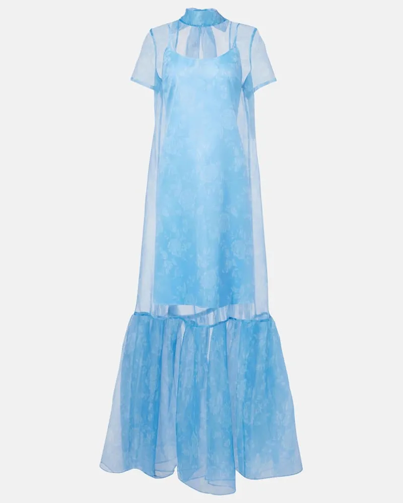 STAUD Abito lungo Calluna in organza Blu