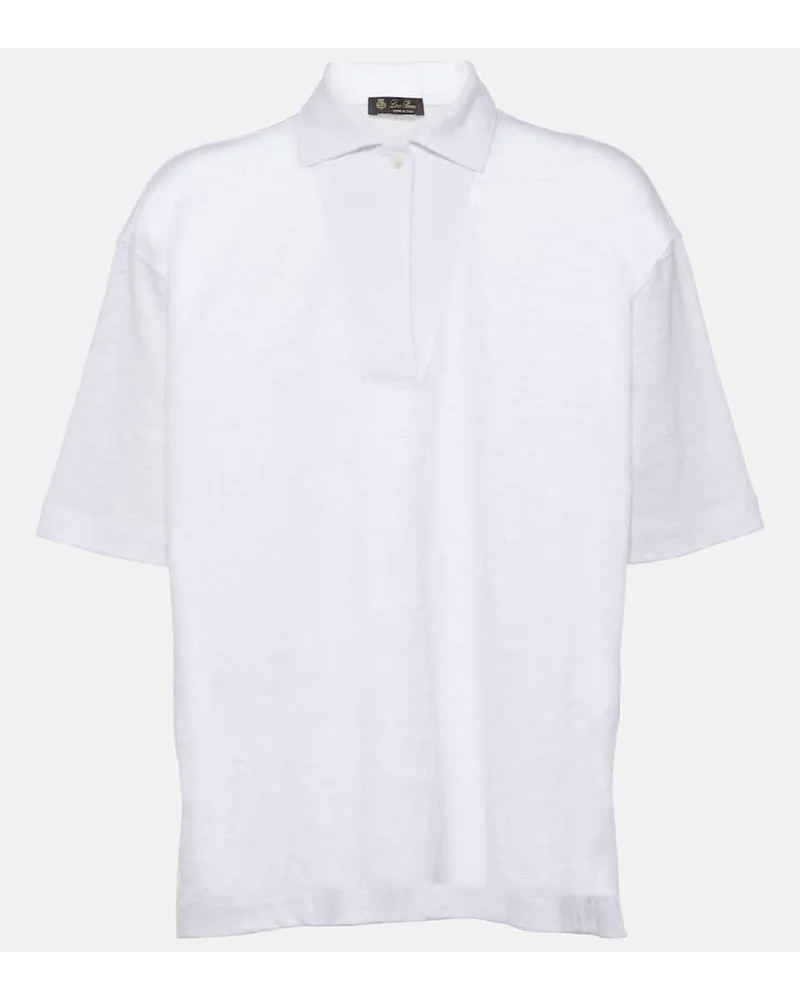 Loro Piana Polo in lino Bianco