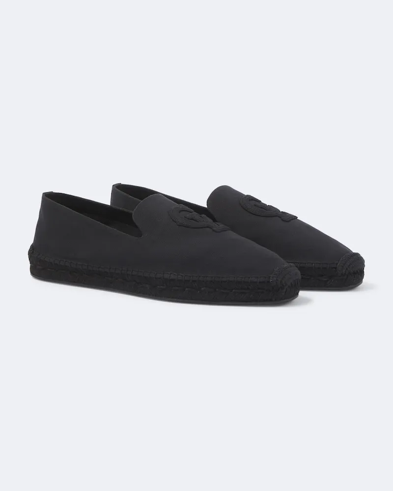 Christian Louboutin Espadrillas in canvas con ricamo Nero