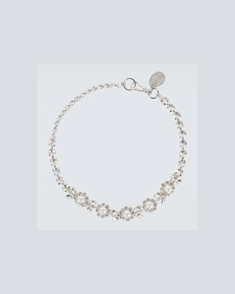 Simone Rocha Collana con cristalli e perle bijoux Argento